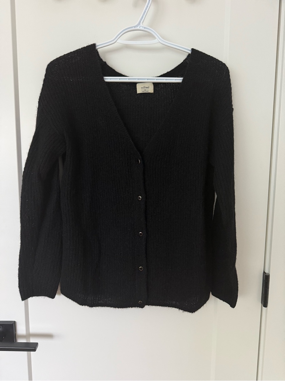 Wilfred Black Mohair Cardigan Sweater